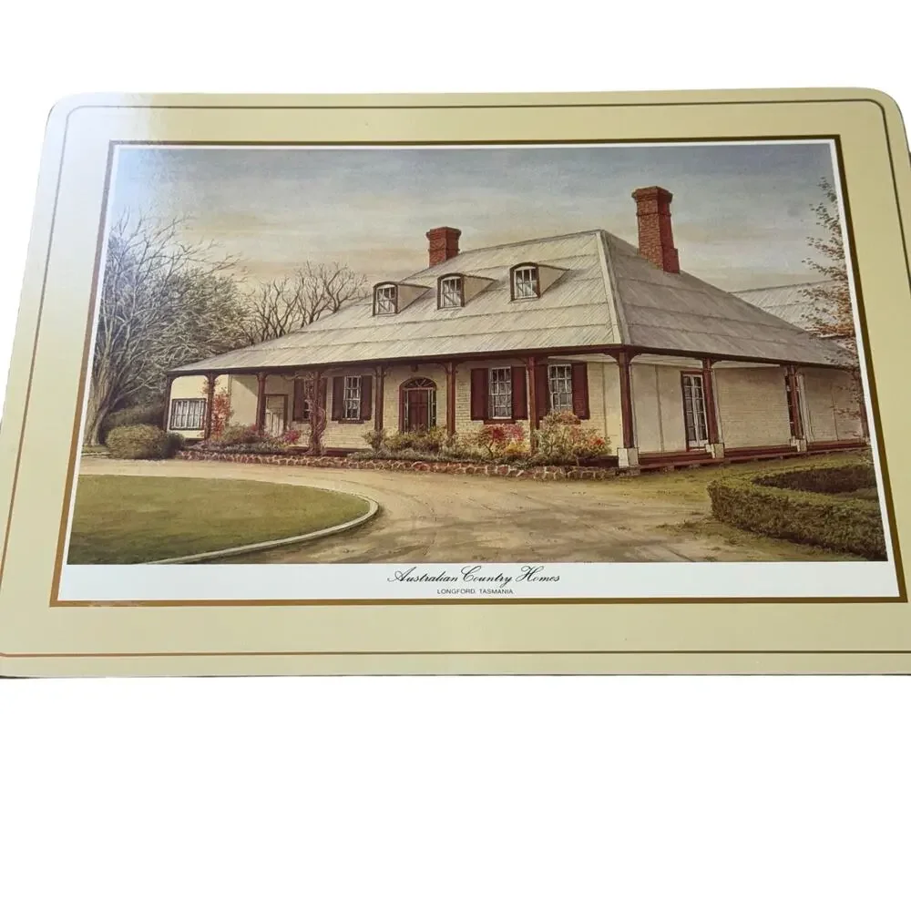 Pimpernel Australian Country Homes Set of 6 Placemats England Cork Back 9x12